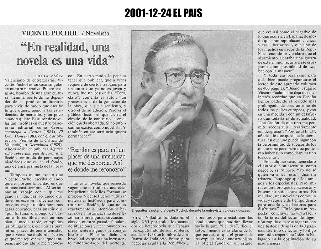 Entrevista [El Pais] Vicente Puchol